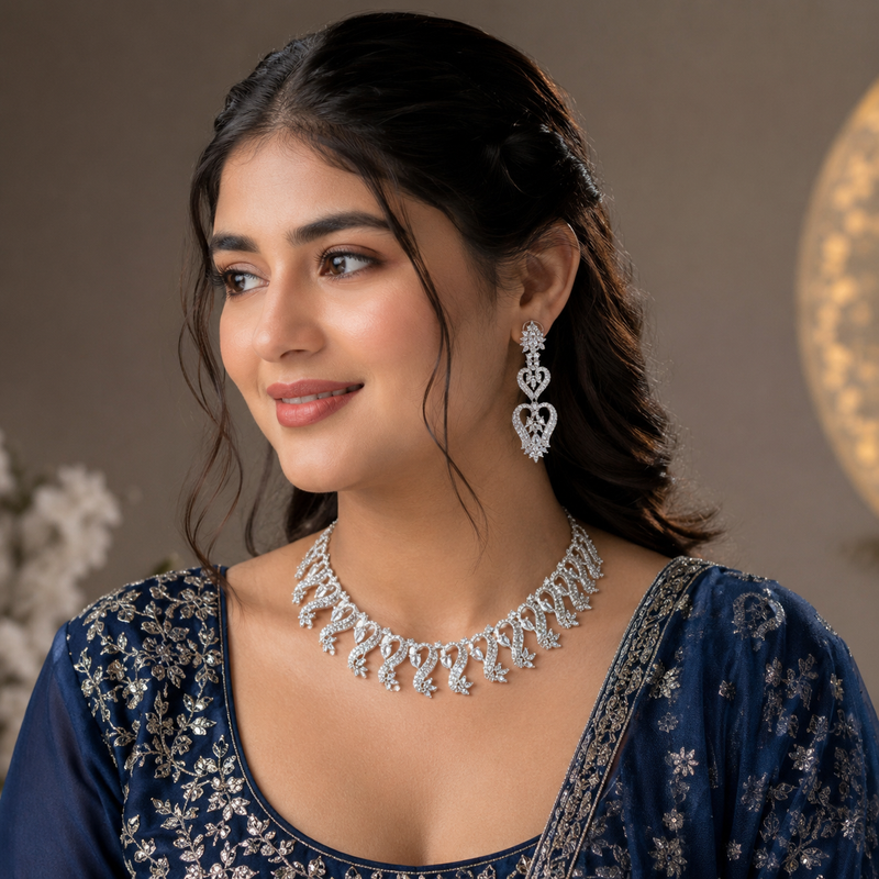 Chann Silver Wave Necklace Set