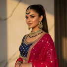 Black Polki Chandbali Choker Set worn by model - Jewellery by Aman