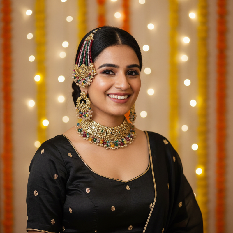Satrangi Rainbow Polki Passa Set