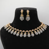 Shahad Peach Peacock Collar Necklace Set