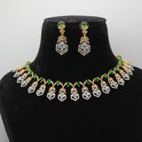 Zamurd Emerald Peacock Collar Necklace Set