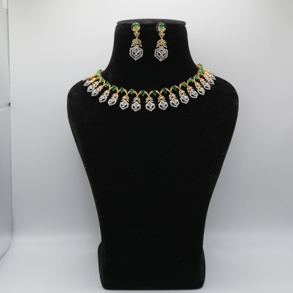Zamurd Emerald Peacock Collar Necklace Set