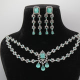 Firoza Mint Chandelier Collar Necklace Set