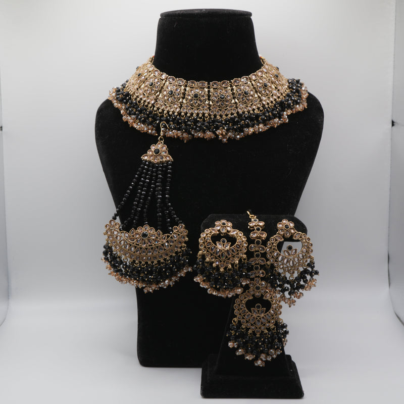 Kaali Black Gold Polki Passa Set