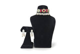 Gulabi Hot Pink Meenakari Pearl Choker Set - Jewellery set on display stand