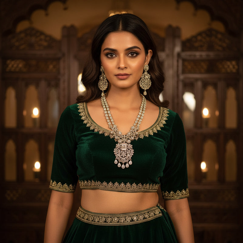 Sheesh Mahal Medallion - VVS American Diamond Collection - Jewellery by Aman