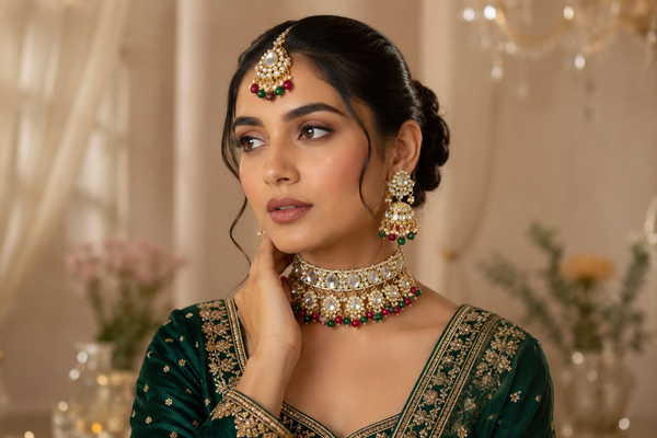 Satrangi Multicolour Jhumka Necklace Set