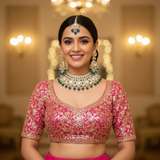 Chandni Teal Kundan Choker Set