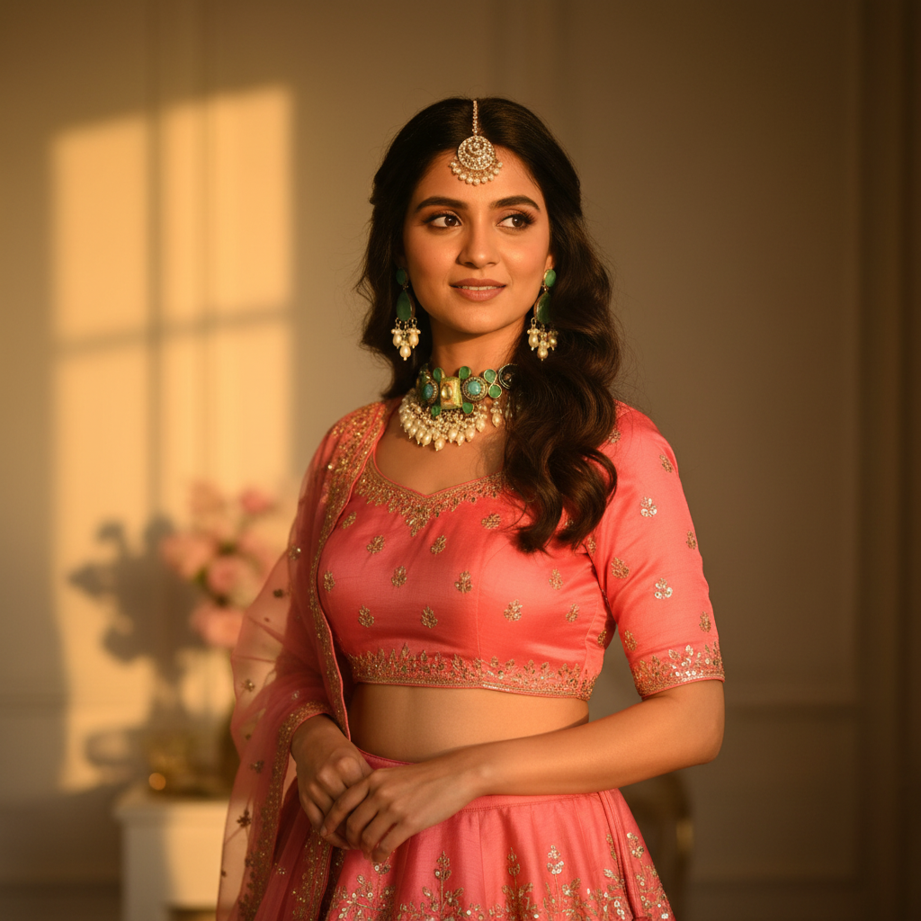 Saheli Mint Kundan Pearl Choker Set