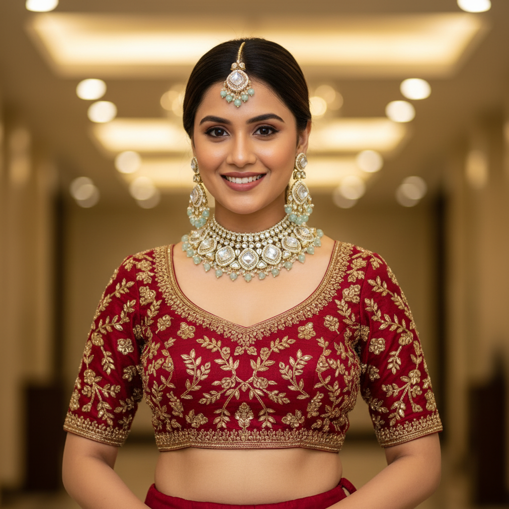 Chandni Mint Kundan Choker Set