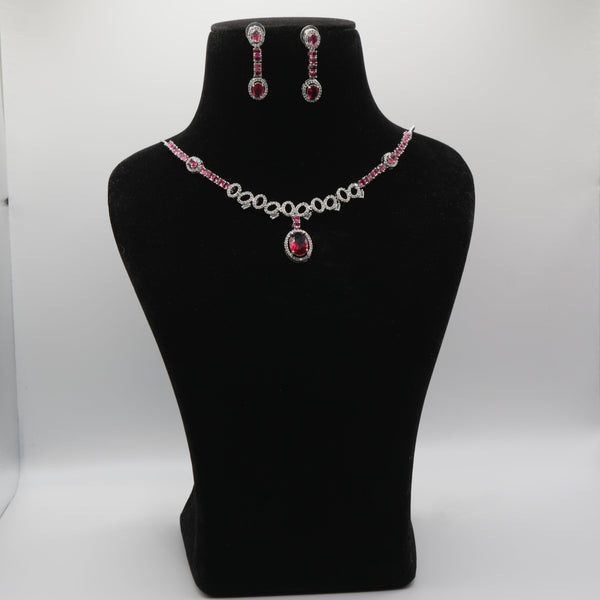 Yakoot Ruby Oval Halo Pendant - Product Detail - VVS American Diamond Collection - Jewellery by Aman