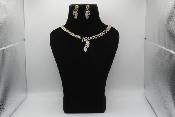 Zamurd Emerald Fern Necklace Set