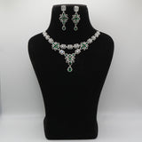 Panna Emerald Regal Pendant - VVS American Diamond Collection - Jewellery by Aman on a black velvet bust