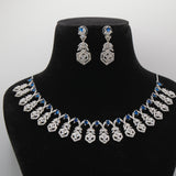 Neelam Sapphire Peacock Collar Necklace Set