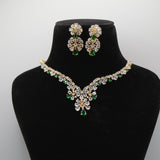 Panna Emerald Floral Vine Necklace Set