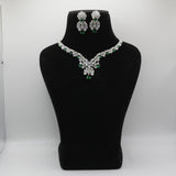 Zamurd Emerald Floral Vine Necklace Set