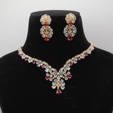 Yakoot Ruby Floral Vine Necklace Set