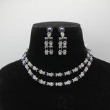Neelam Sapphire Tennis Collar Necklace Set
