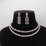 Gulabi Pink Tennis Collar Necklace Set