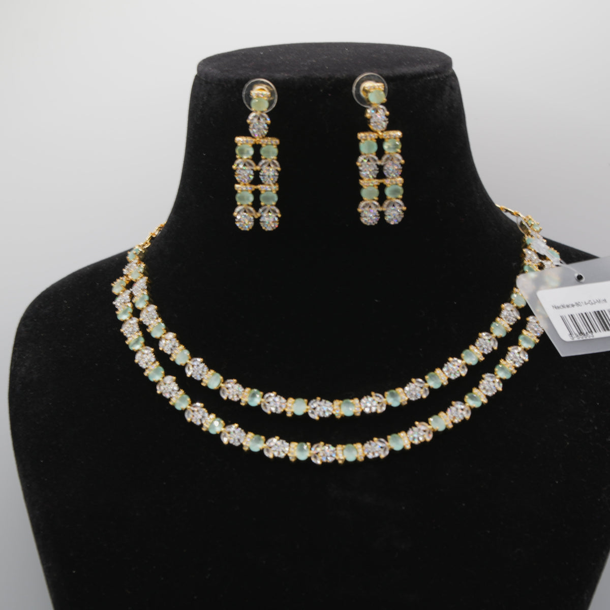 Firoza Mint Tennis Collar Necklace Set