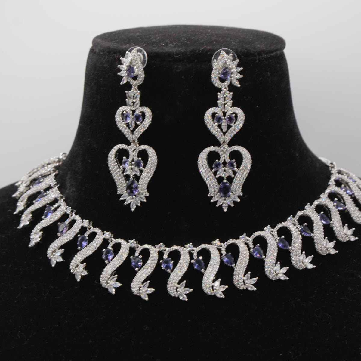 Baigani Amethyst Wave Necklace Set