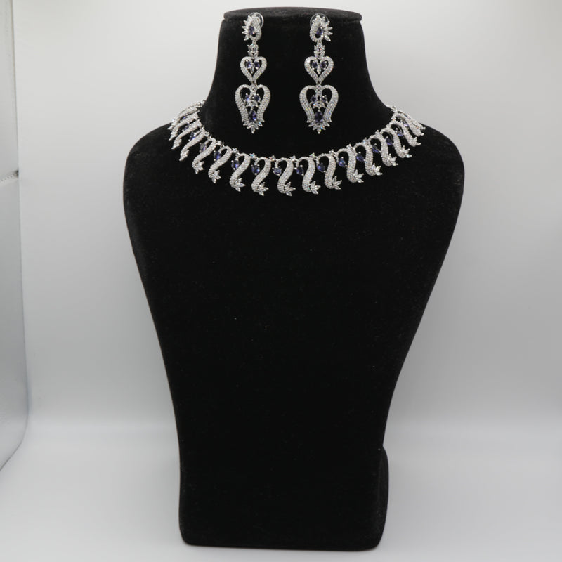 Baigani Amethyst Wave Necklace Set