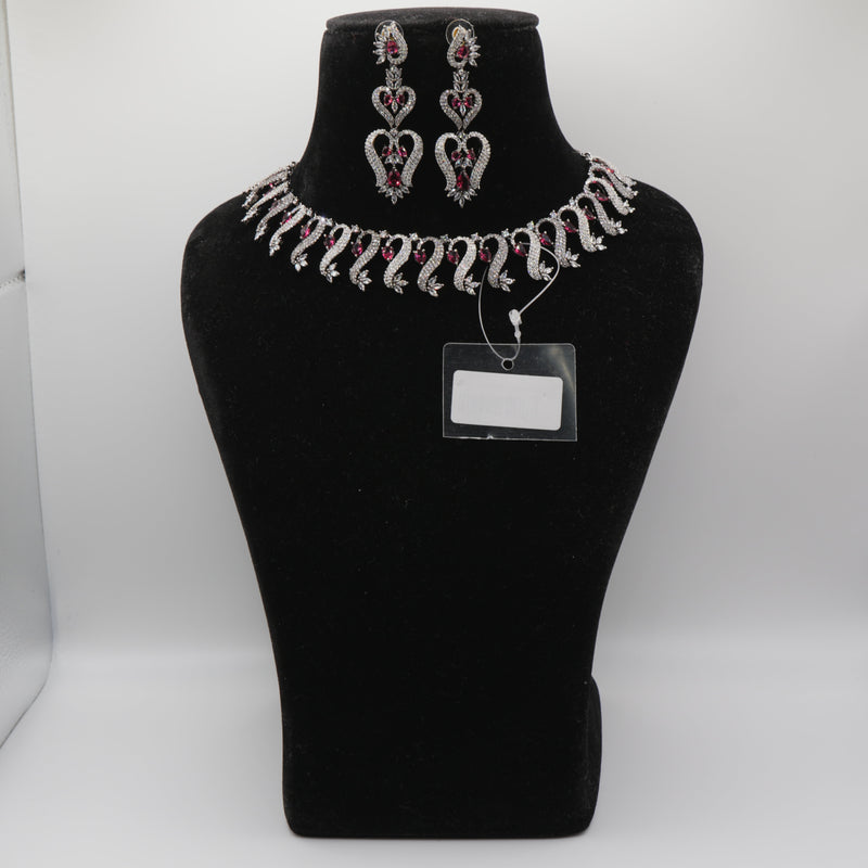 Rani Ruby Wave Necklace Set