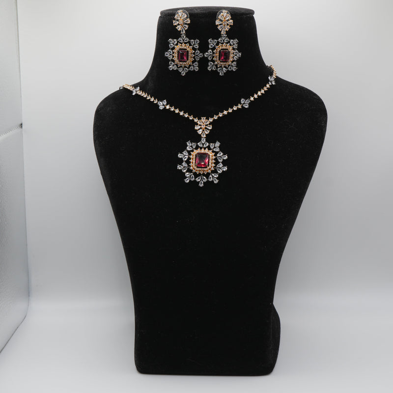 Surkh Ruby Starburst Necklace Set