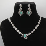 Firoza Mint Leaf Necklace Set