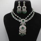 Zamurd Emerald Medallion Necklace Set
