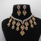 Padmini Ruby Chandelier Necklace Set