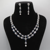 Neelam Sapphire Pearl Necklace Set