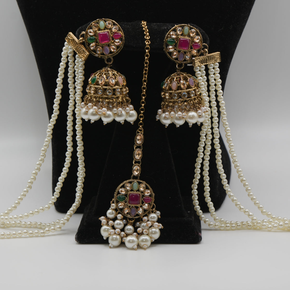 Satrangi Multicolour Bahubali Necklace Set