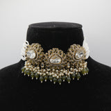 Sabz Olive Green Necklace Set