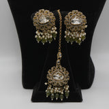 Sabz Olive Green Necklace Set