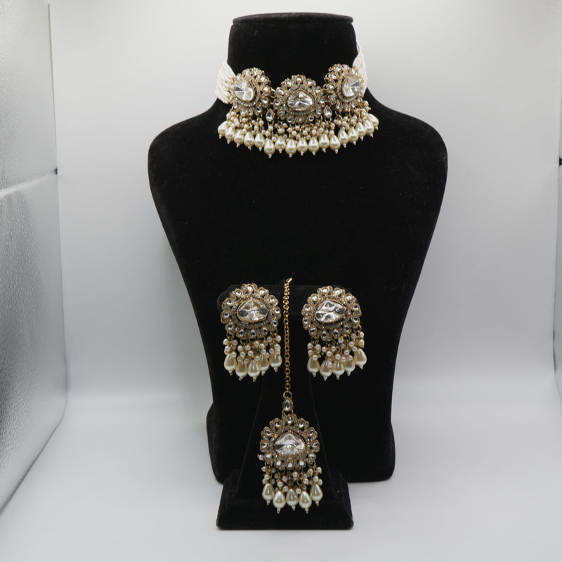 Polki Choker Set -- Motia Pearl