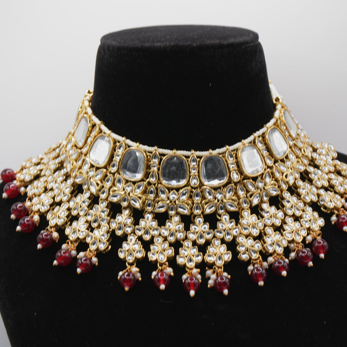 Meera Maroon Necklace Set