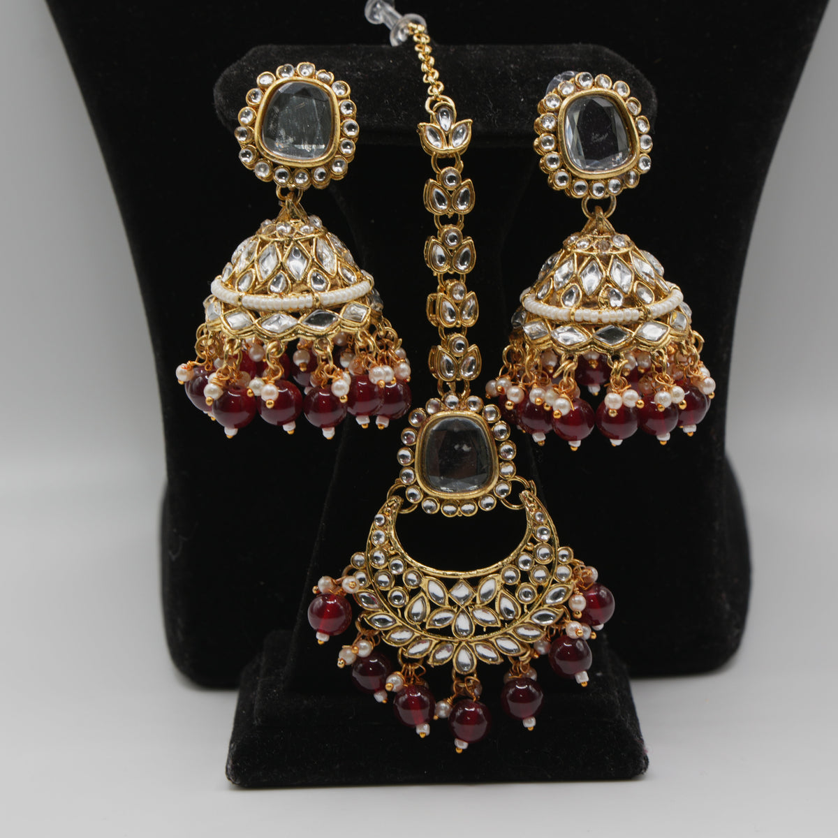 Meera Maroon Necklace Set