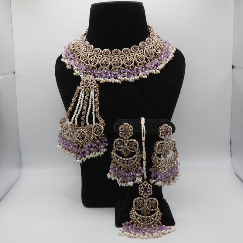 Neeli Lavender Passa Necklace Set