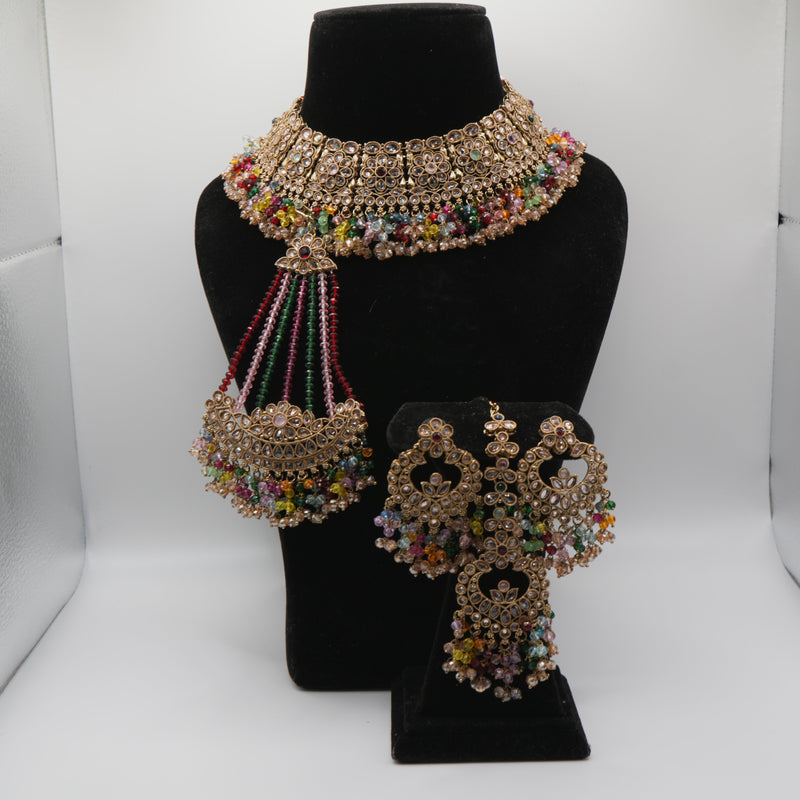 Satrangi Rainbow Polki Passa Set