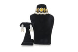 Shahad Amber Meenakari Pearl Choker Set - Jewellery set on display stand