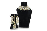 Chandni Mint Kundan Choker Set - Jewellery set on display stand