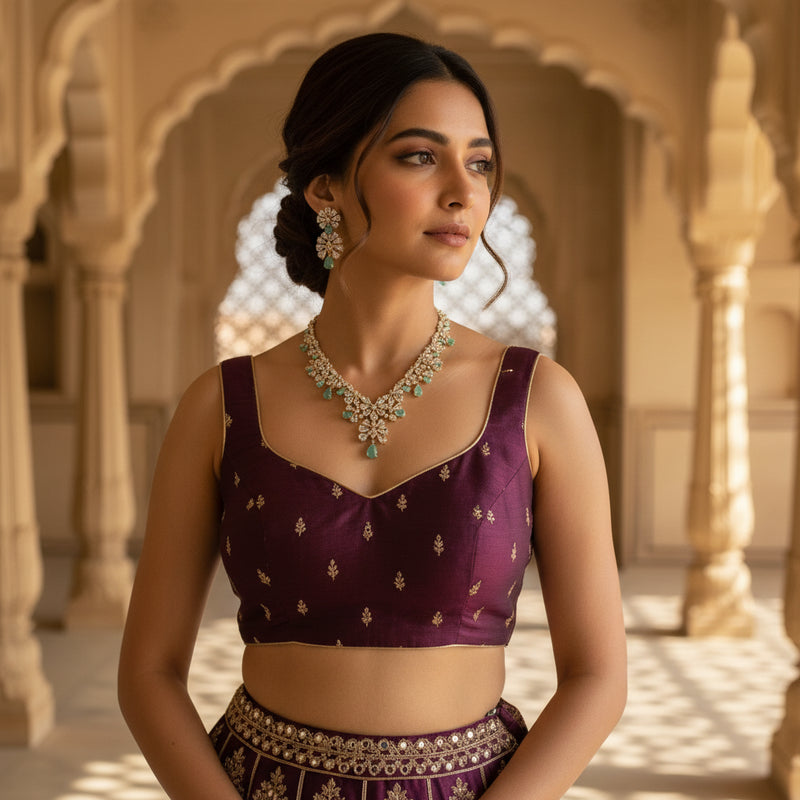 Firoza Mint Floral Vine - VVS American Diamond Collection - Jewellery by Aman