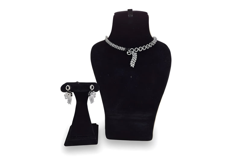 Hira Silver Fern Cascade - Product Detail - VVS American Diamond Collection - Jewellery by Aman