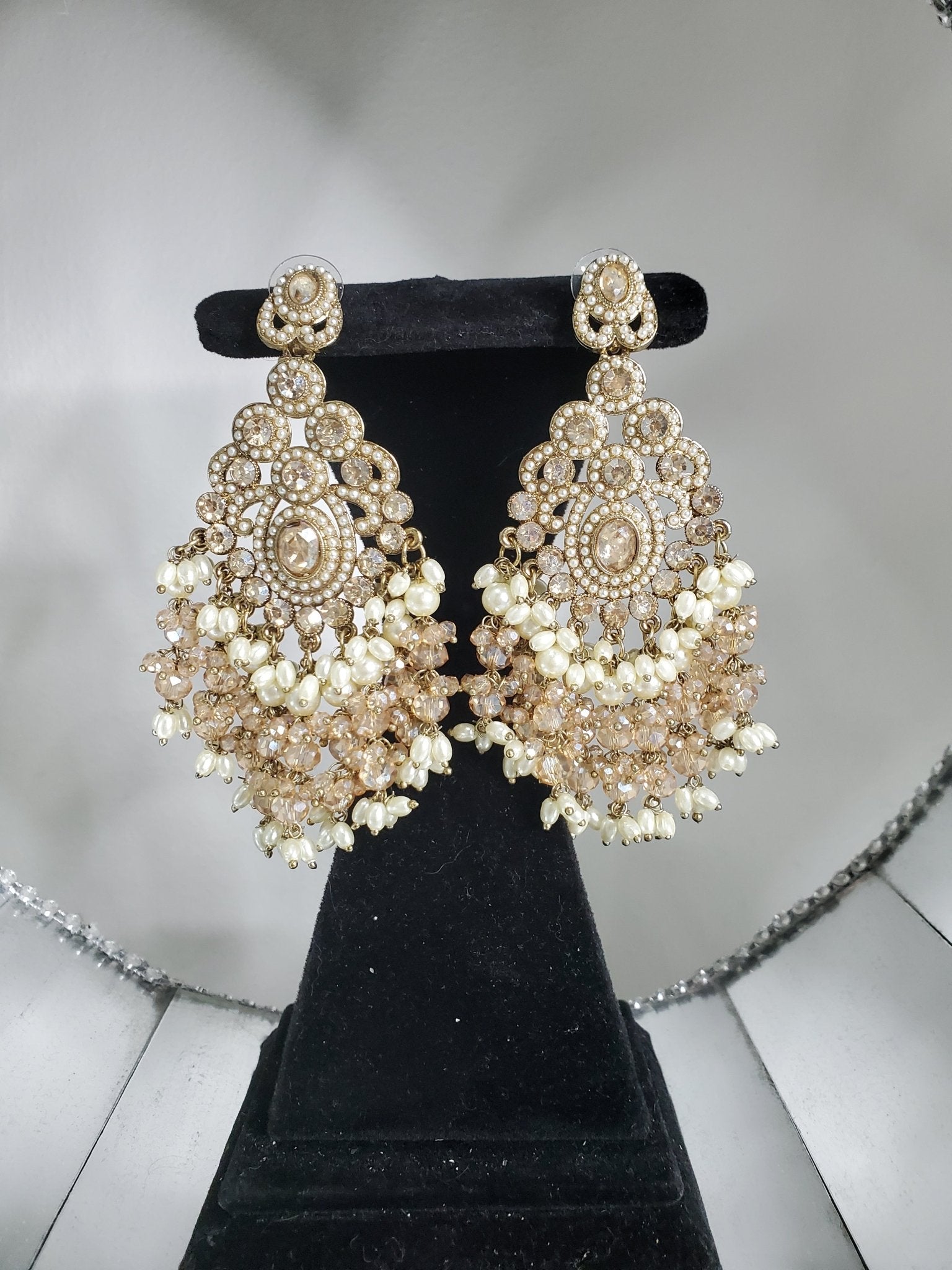 Polki Gold Earrings | | 18K Gold - Plated Jewellery by Jewellery By Aman