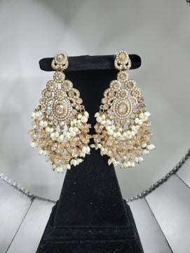 Polki Gold Earrings | | 18K Gold - Plated Jewellery by Jewellery By Aman