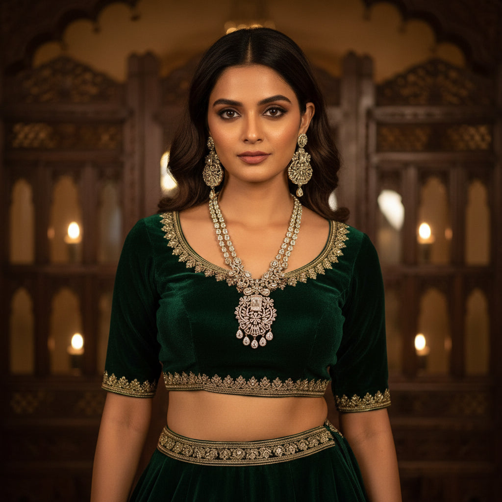 Sheesh Mahal Medallion - VVS American Diamond Collection - Jewellery by Aman