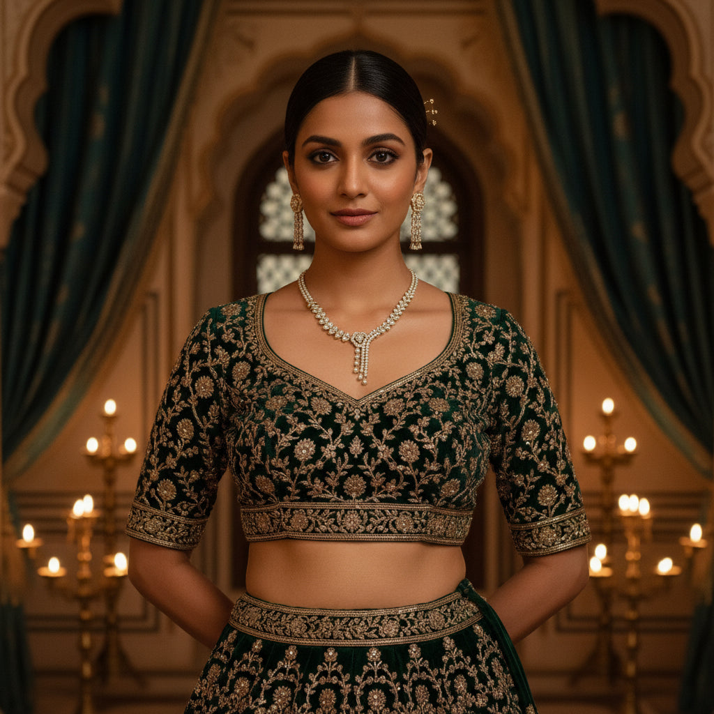 Sunehra Gold Tassel Choker - VVS American Diamond Collection - Jewellery by Aman