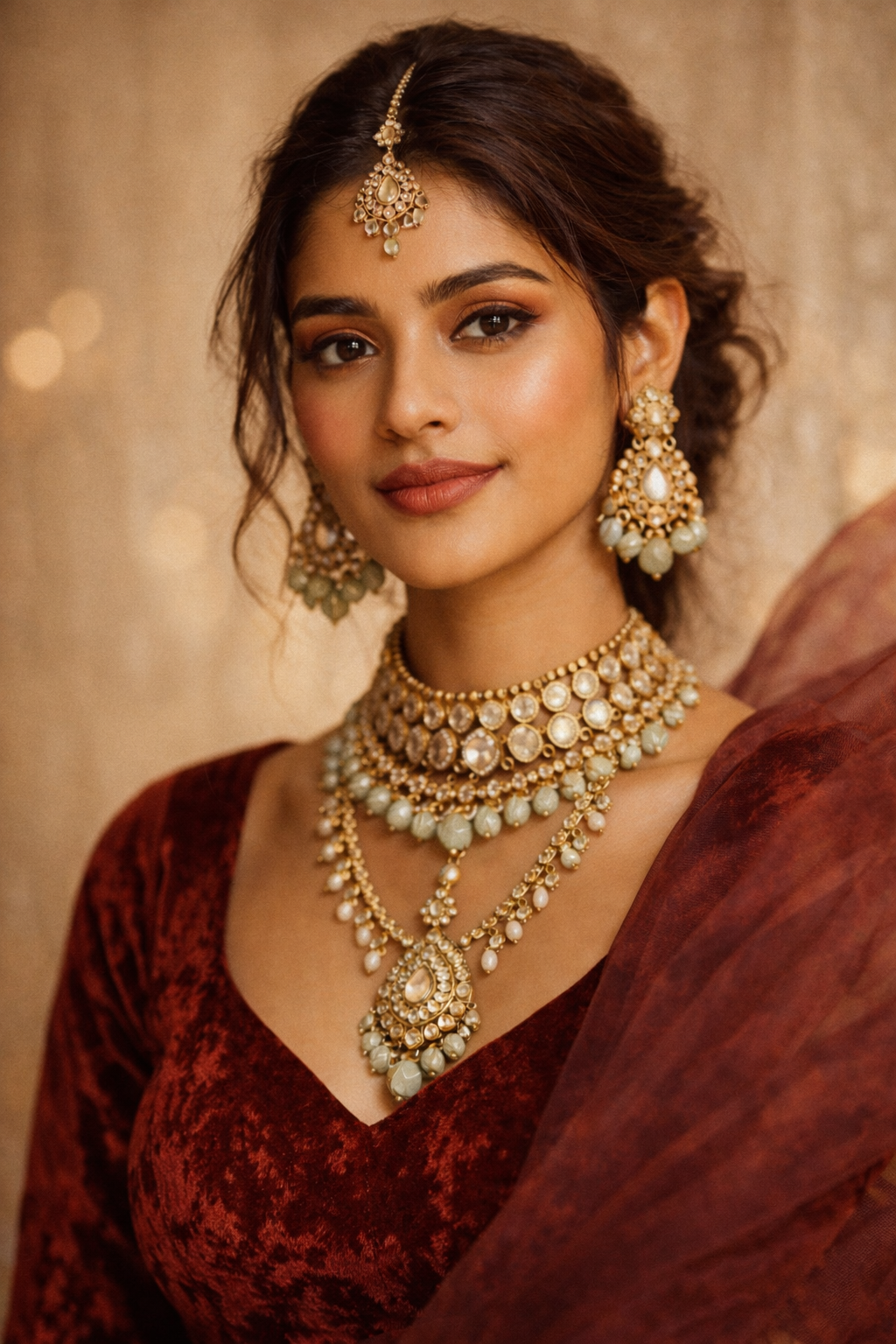 South Asian jewellery styled on model